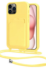 NoXx NoXx iPhone 15 Pro Hoesje Pashouder met Koord - Geel