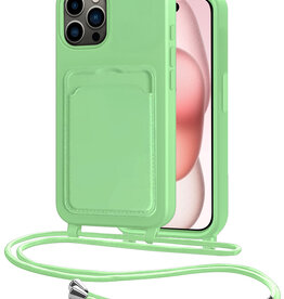 NoXx NoXx iPhone 15 Pro Hoesje Pashouder met Koord - Groen