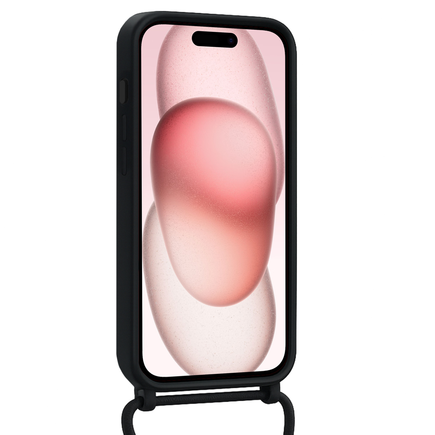 NoXx NoXx iPhone 15 Pro Hoesje Pashouder met Koord - Zwart - 2 PACK