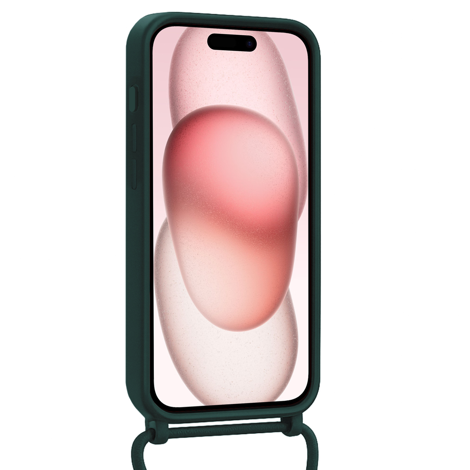 NoXx NoXx iPhone 15 Pro Max Hoesje Pashouder met Koord Met 2x Screenprotector - Donkergroen