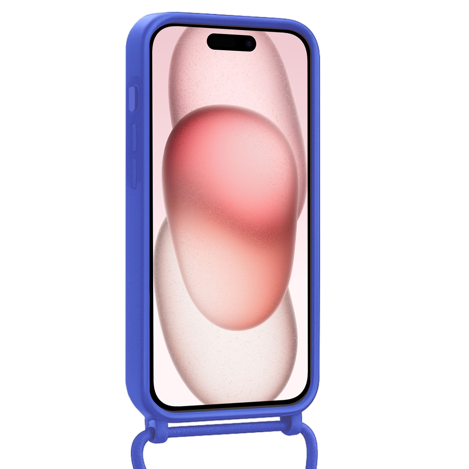 NoXx NoXx iPhone 15 Pro Max Hoesje Pashouder met Koord Met Screenprotector - Fel Blauw
