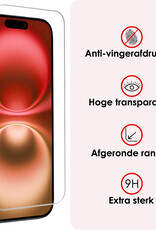 NoXx NoXx iPhone 16 Plus Hoesje Pashouder met Koord Met Screenprotector - Donkergroen