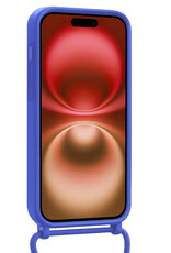NoXx NoXx iPhone 16 Plus Hoesje Pashouder met Koord - Fel Blauw