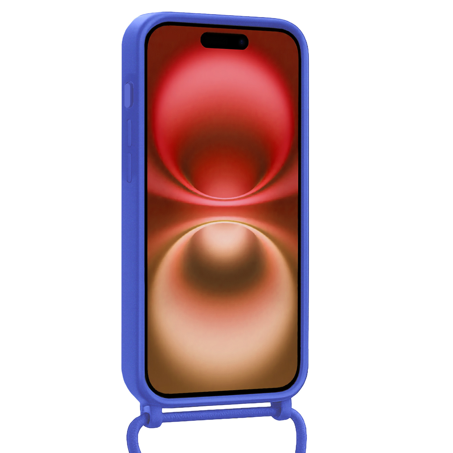 NoXx NoXx iPhone 16 Plus Hoesje Pashouder met Koord - Fel Blauw