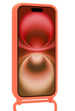NoXx NoXx iPhone 16 Plus Hoesje Pashouder met Koord - Papaya - 2 PACK