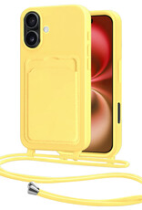 NoXx NoXx iPhone 16 Hoesje Pashouder met Koord - Geel