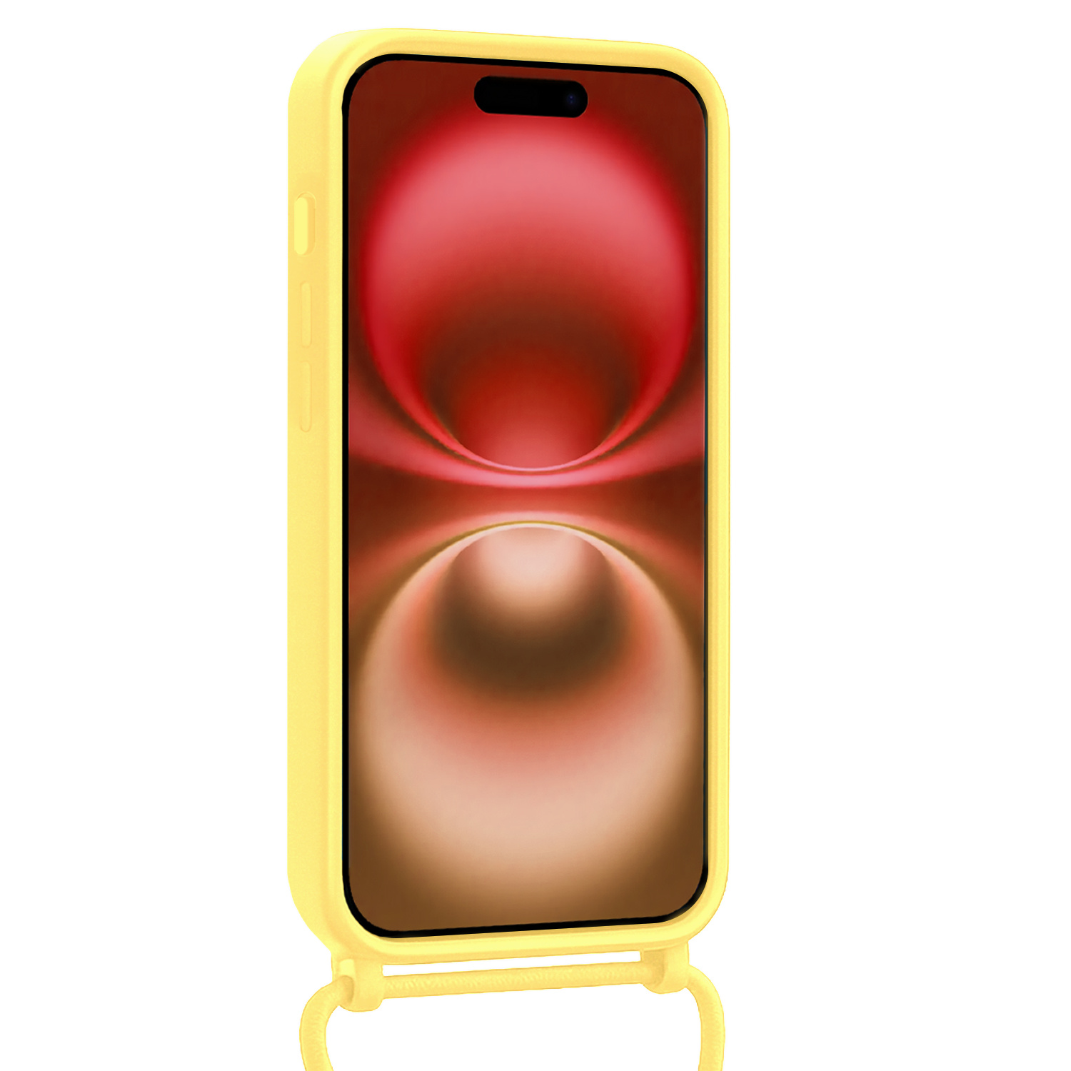 NoXx NoXx iPhone 16 Hoesje Pashouder met Koord - Geel - 2 PACK