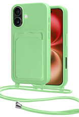 NoXx NoXx iPhone 16 Hoesje Pashouder met Koord - Groen