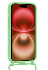 NoXx NoXx iPhone 16 Hoesje Pashouder met Koord Met Screenprotector - Groen