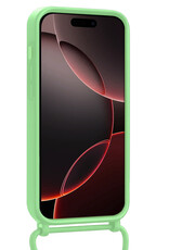 NoXx NoXx iPhone 16 Pro Hoesje Pashouder met Koord Met Screenprotector - Groen