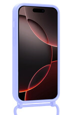 NoXx NoXx iPhone 16 Pro Hoesje Pashouder met Koord Met Screenprotector - Lila