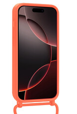 NoXx NoXx iPhone 16 Pro Hoesje Pashouder met Koord - Papaya