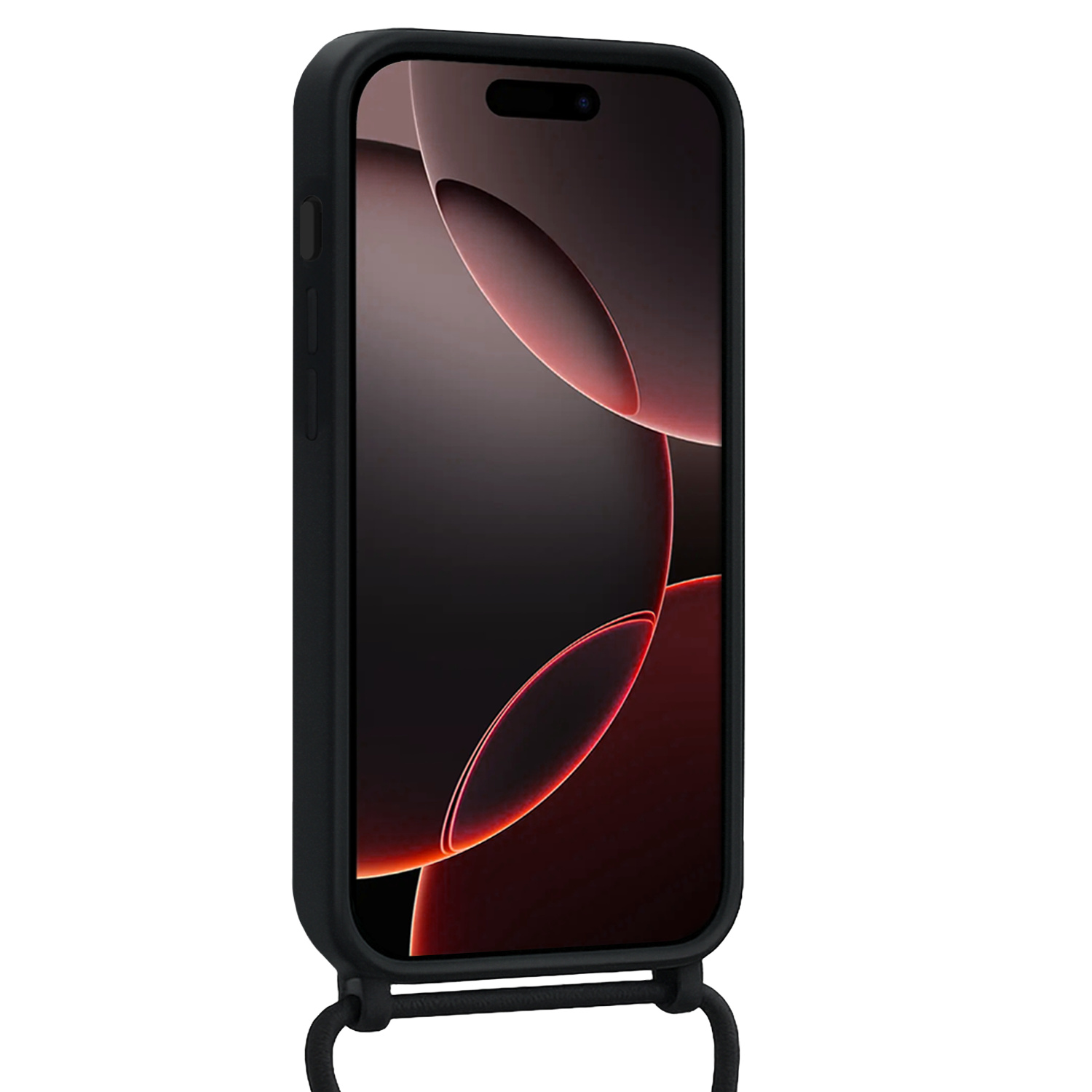 NoXx NoXx iPhone 16 Pro Hoesje Pashouder met Koord - Zwart