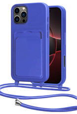 NoXx NoXx iPhone 16 Pro Max Hoesje Pashouder met Koord - Fel Blauw
