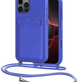 NoXx NoXx iPhone 16 Pro Max Hoesje Pashouder met Koord - Fel Blauw