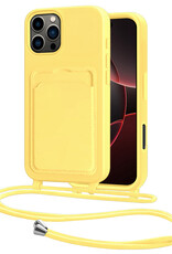 NoXx NoXx iPhone 16 Pro Max Hoesje Pashouder met Koord - Geel