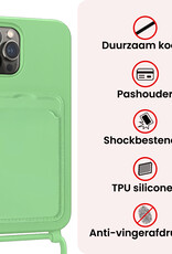 NoXx NoXx iPhone 16 Pro Max Hoesje Pashouder met Koord Met 2x Screenprotector - Groen
