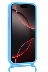 NoXx NoXx iPhone 16 Pro Max Hoesje Pashouder met Koord - Lichtblauw - 2 PACK