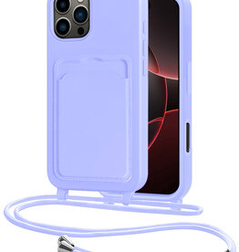 NoXx NoXx iPhone 16 Pro Max Hoesje Pashouder met Koord - Lila