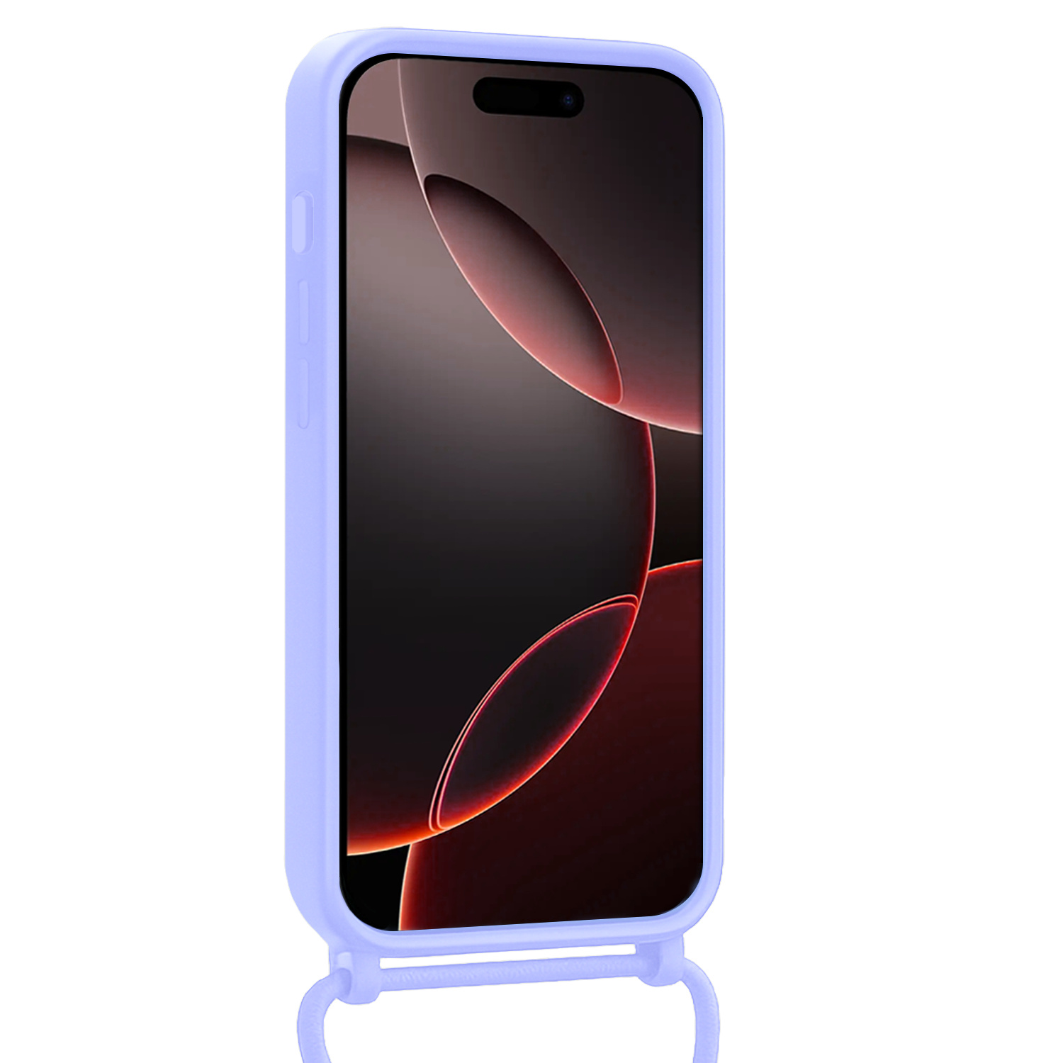 NoXx NoXx iPhone 16 Pro Max Hoesje Pashouder met Koord Met Screenprotector - Lila