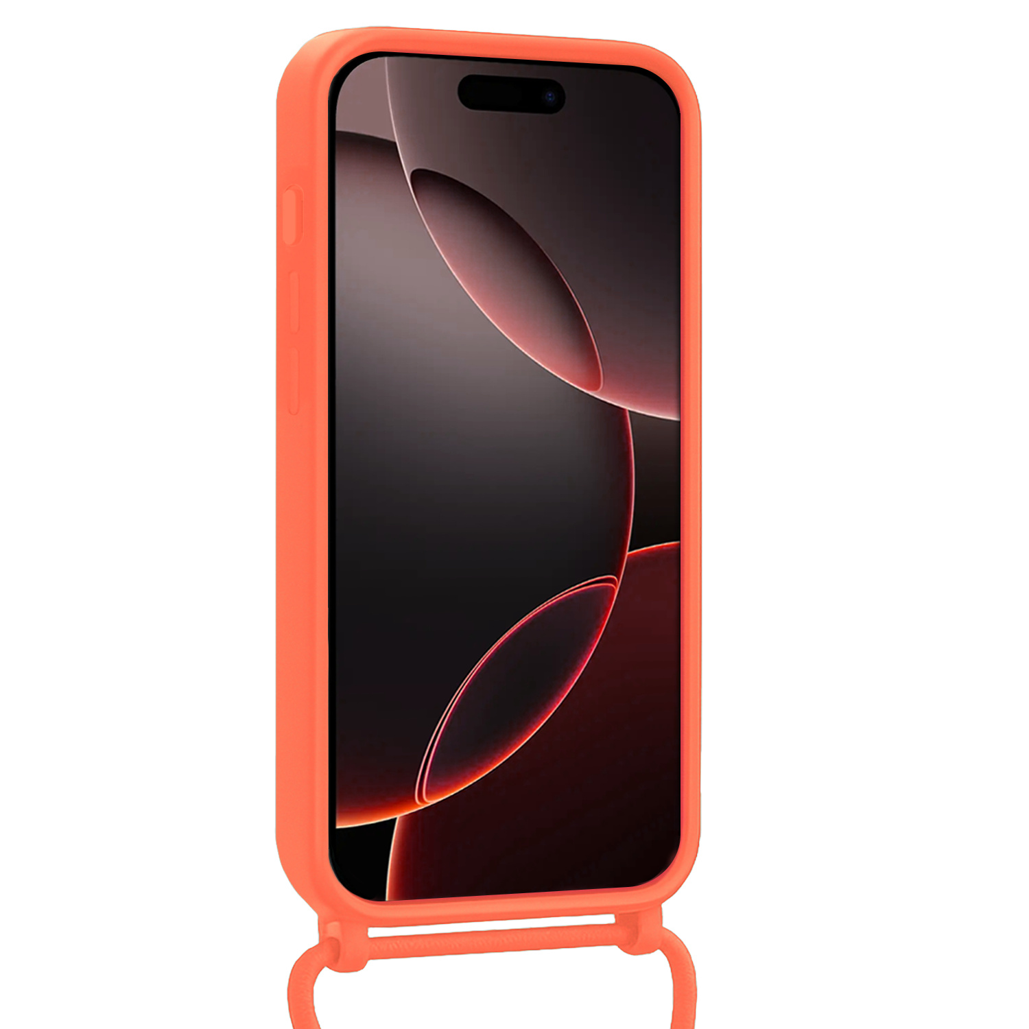 NoXx NoXx iPhone 16 Pro Max Hoesje Pashouder met Koord - Papaya
