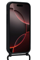 NoXx NoXx iPhone 16 Pro Max Hoesje Pashouder met Koord Met Screenprotector - Zwart