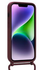 Nomfy Nomfy iPhone 13 Hoesje Pashouder met Koord - Aubergine - 2 PACK