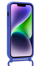 Nomfy Nomfy iPhone 13 Hoesje Pashouder met Koord Met Screenprotector - Fel Blauw