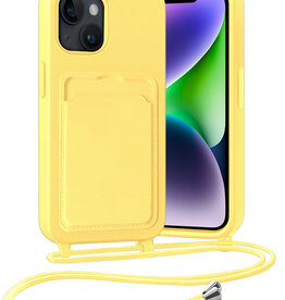 Nomfy Nomfy iPhone 13 Hoesje Pashouder met Koord - Geel