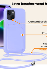 Nomfy Nomfy iPhone 13 Hoesje Pashouder met Koord - Lila - 2 PACK