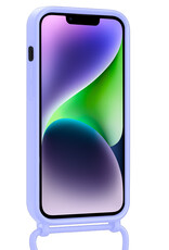 Nomfy Nomfy iPhone 13 Hoesje Pashouder met Koord - Lila - 2 PACK