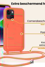 Nomfy Nomfy iPhone 13 Hoesje Pashouder met Koord - Papaya