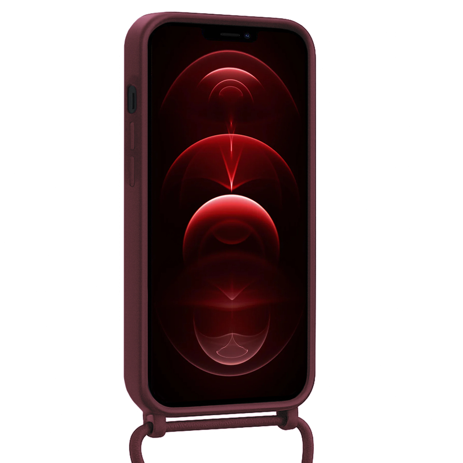 Nomfy Nomfy iPhone 13 Pro Hoesje Pashouder met Koord - Aubergine