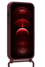 Nomfy Nomfy iPhone 13 Pro Hoesje Pashouder met Koord Met Screenprotector - Aubergine