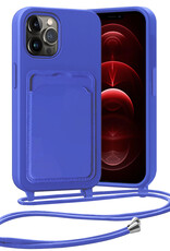 Nomfy Nomfy iPhone 13 Pro Hoesje Pashouder met Koord - Fel Blauw