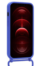 Nomfy Nomfy iPhone 13 Pro Hoesje Pashouder met Koord Met Screenprotector - Fel Blauw