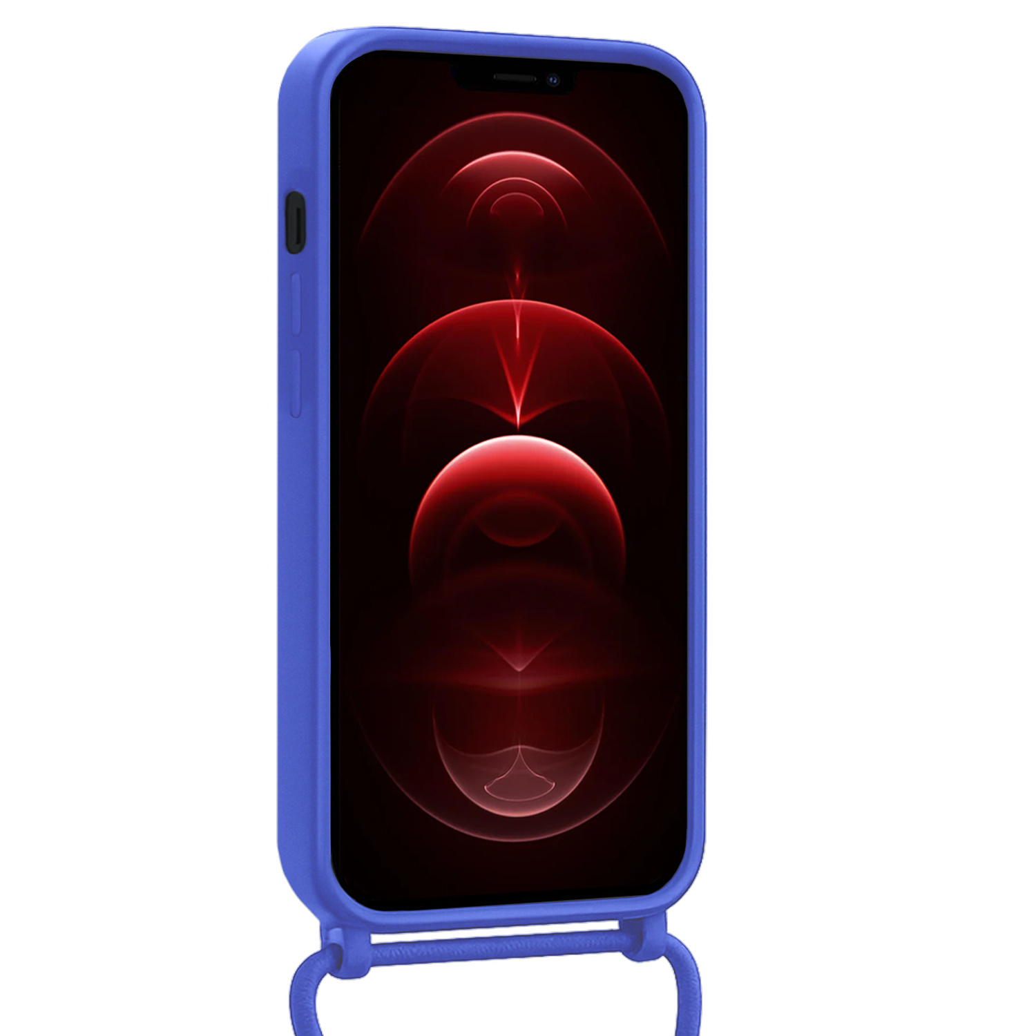 Nomfy Nomfy iPhone 13 Pro Hoesje Pashouder met Koord Met 2x Screenprotector - Fel Blauw