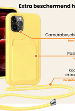 Nomfy Nomfy iPhone 13 Pro Hoesje Pashouder met Koord - Geel - 2 PACK