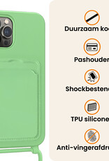 Nomfy Nomfy iPhone 13 Pro Hoesje Pashouder met Koord Met 2x Screenprotector - Groen