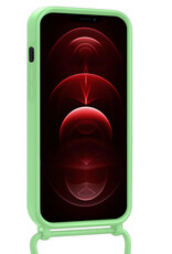 Nomfy Nomfy iPhone 13 Pro Hoesje Pashouder met Koord Met 2x Screenprotector - Groen