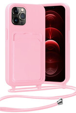 Nomfy Nomfy iPhone 13 Pro Hoesje Pashouder met Koord - Lichtroze