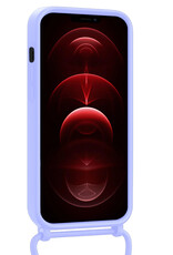 Nomfy Nomfy iPhone 13 Pro Hoesje Pashouder met Koord Met Screenprotector - Lila