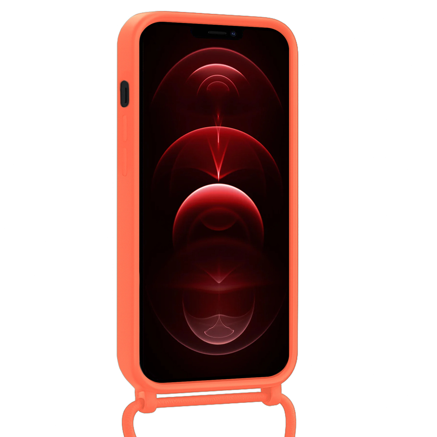 Nomfy Nomfy iPhone 13 Pro Hoesje Pashouder met Koord - Papaya