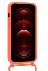 Nomfy Nomfy iPhone 13 Pro Hoesje Pashouder met Koord Met 2x Screenprotector - Papaya