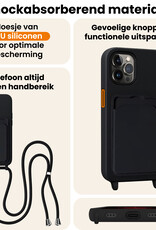 Nomfy Nomfy iPhone 13 Pro Hoesje Pashouder met Koord - Zwart