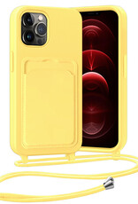 Nomfy Nomfy iPhone 13 Pro Max Hoesje Pashouder met Koord - Geel