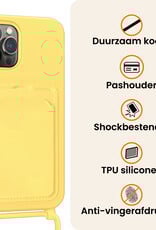 Nomfy Nomfy iPhone 13 Pro Max Hoesje Pashouder met Koord - Geel