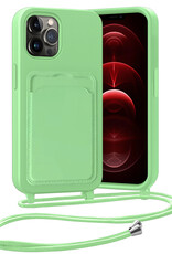 Nomfy Nomfy iPhone 13 Pro Max Hoesje Pashouder met Koord - Groen