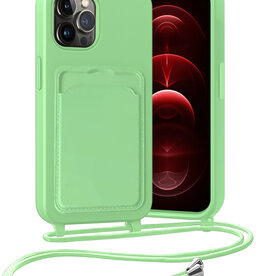 Nomfy Nomfy iPhone 13 Pro Max Hoesje Pashouder met Koord - Groen