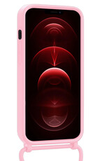 Nomfy Nomfy iPhone 13 Pro Max Hoesje Pashouder met Koord - Lichtroze